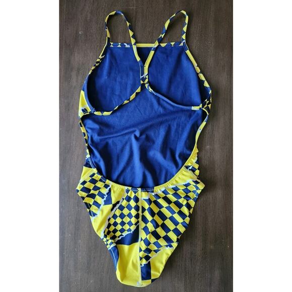 Speedo Trending Fast One Blue Gold Endurance Swim Suit Female 7719908-419 12/38 - Picture 4 of 7